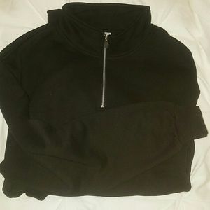 Men's black zip pullover
